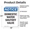 Signmission Domestic Water Shutoff Valve, 18 in W x Rectangle, Vinyl Decal OS-2PACK-NS-D-1824-V-11455 - alternate 3